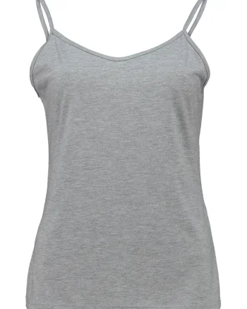 Top slim fit cu bretele subtiri, Gri