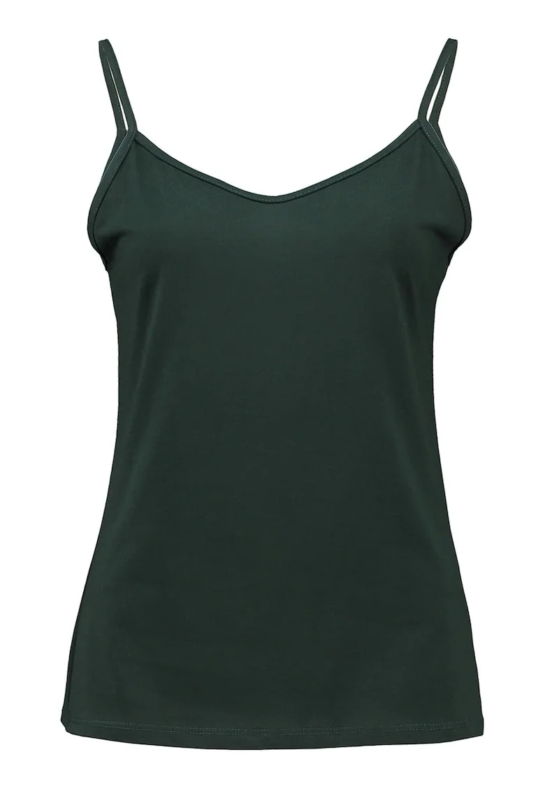 Top slim fit cu bretele subtiri, Verde inchis