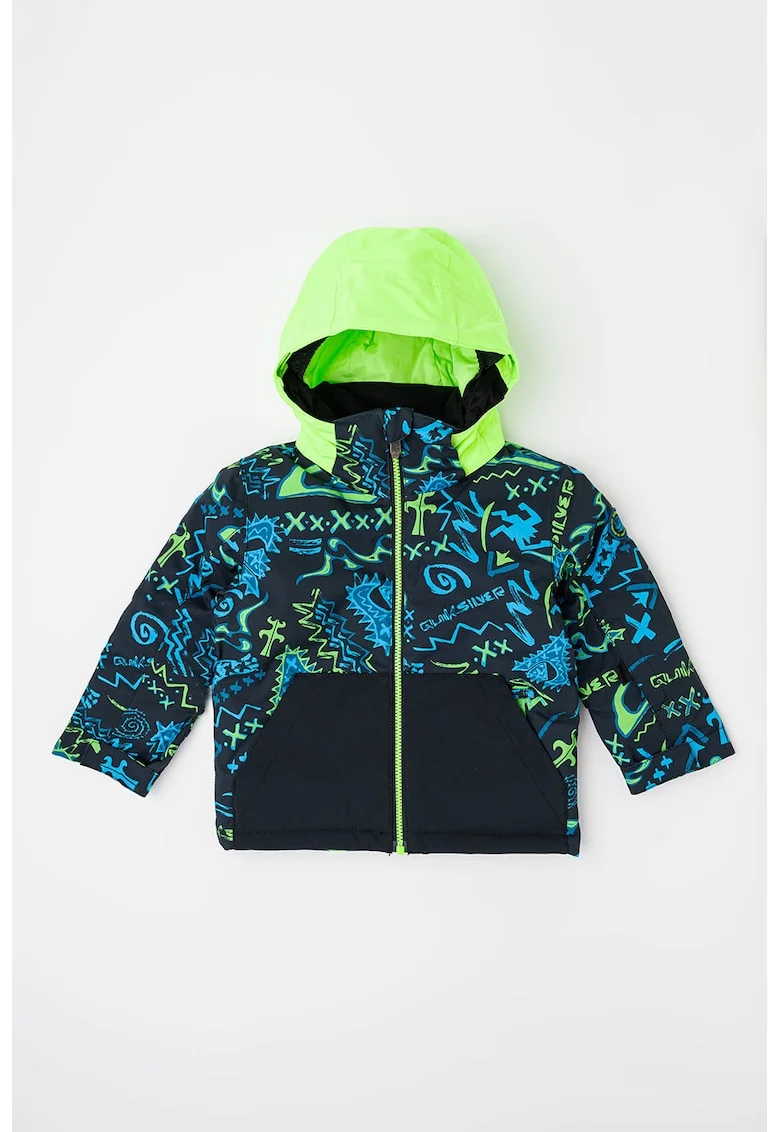 Geaca cu model pentru ski Littel Mission, Verde/Negru/Albastru