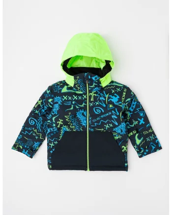 Geaca cu model pentru ski Littel Mission, Verde/Negru/Albastru