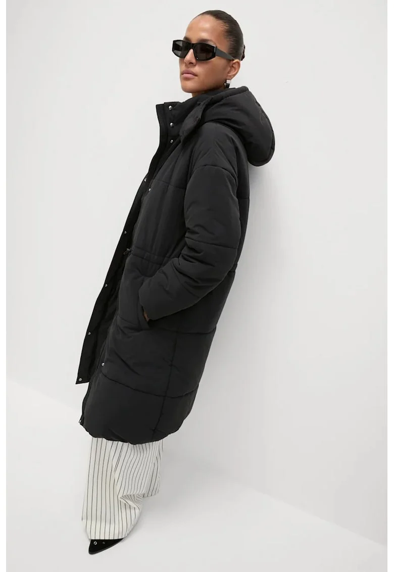 Geaca lunga cu vatelina Thermowarmth™, Negru