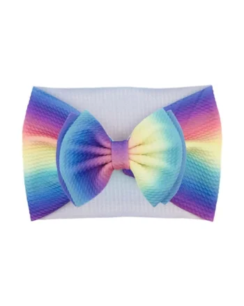 Bentita lata  Model 11 AL 17729 cu fundita cu imprimeu, Fete, Textil, 6-12 luni, Multicolor