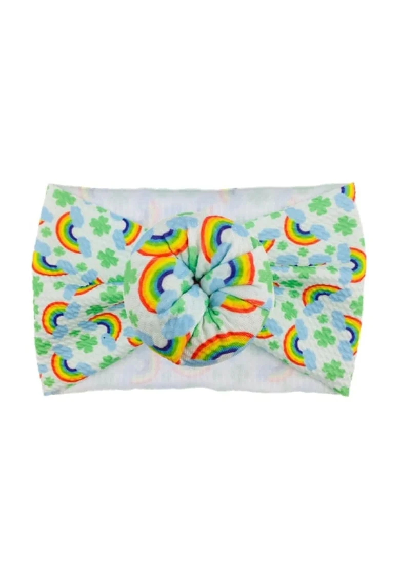 Bentita lata  Model 11 AL 18566 cu imprimeu, Fete, Textil, 6-12 luni, Multicolor