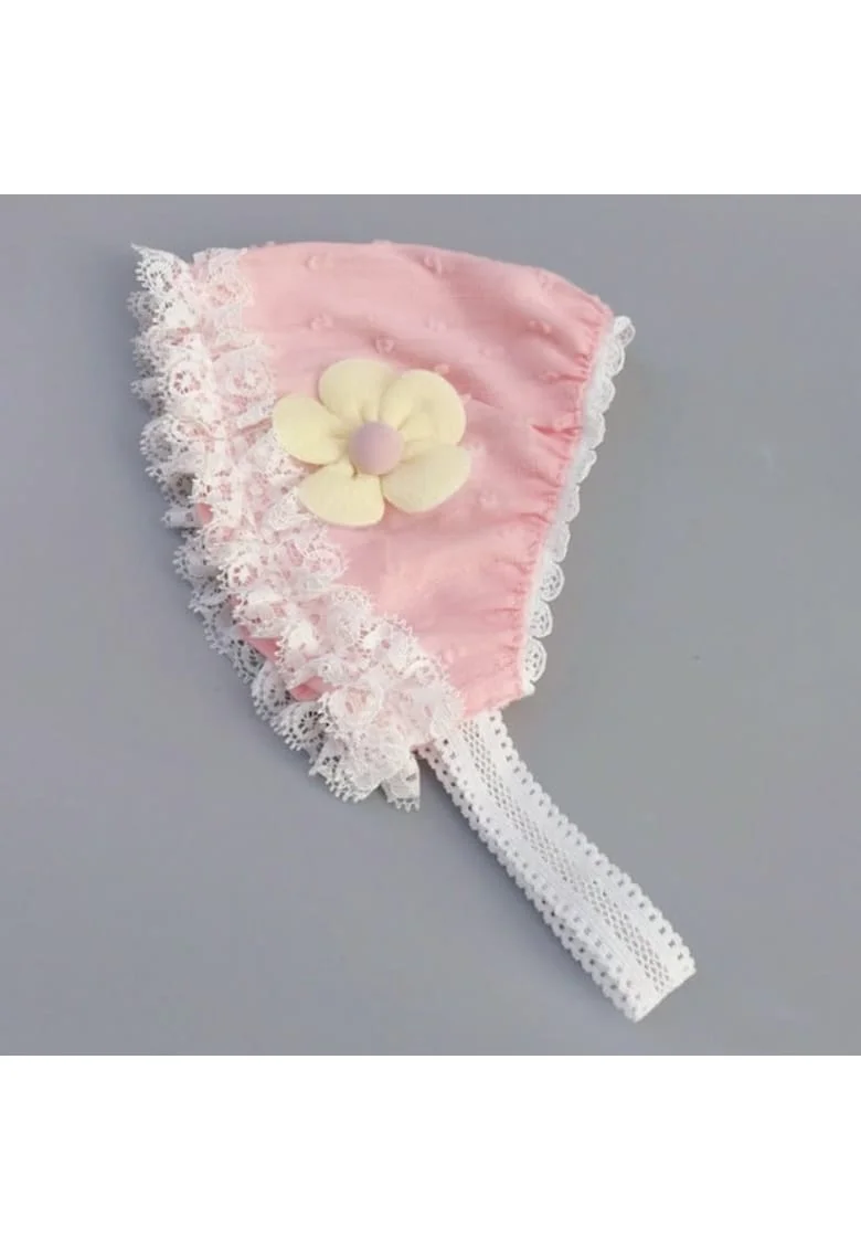 Bentita  Tip Boneta, Model Flower, Casual, Textil, Fete, 0-12 luni, Roz