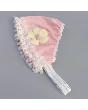 Bentita  Tip Boneta, Model Flower, Casual, Textil, Fete, 0-12 luni, Roz