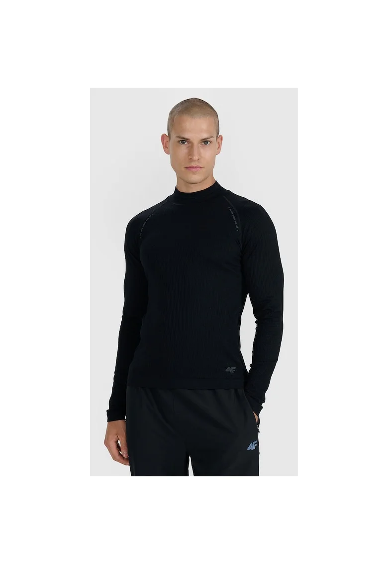 Bluza sport Barbati,  Negru, Uscare Rapida, Maneca Lunga, Marime S/M