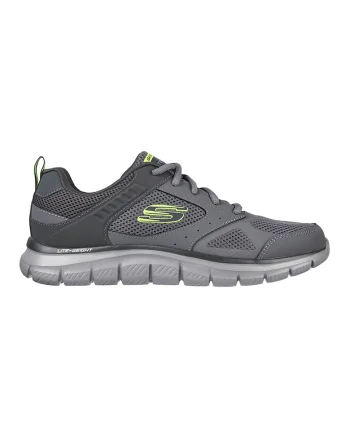 Pantofi sport cu garnituri de piele Track Syntac, Gri inchis