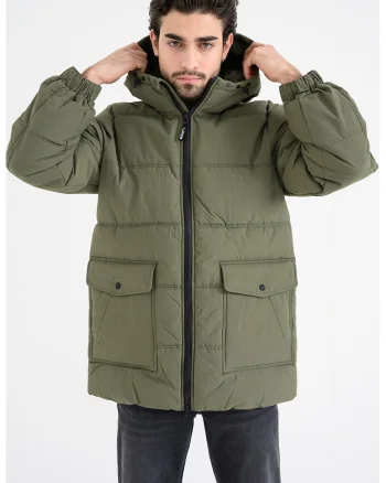Geaca cu vatelina si buzunare cu clapa Oakfield, Verde