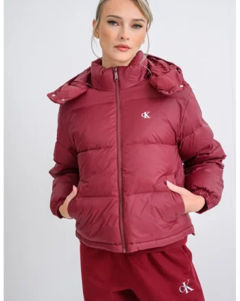 Geaca relaxed fit cu umplutura de puf, Visiniu