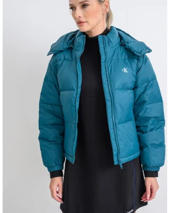 Geaca relaxed fit cu umplutura de puf, Verde petrol