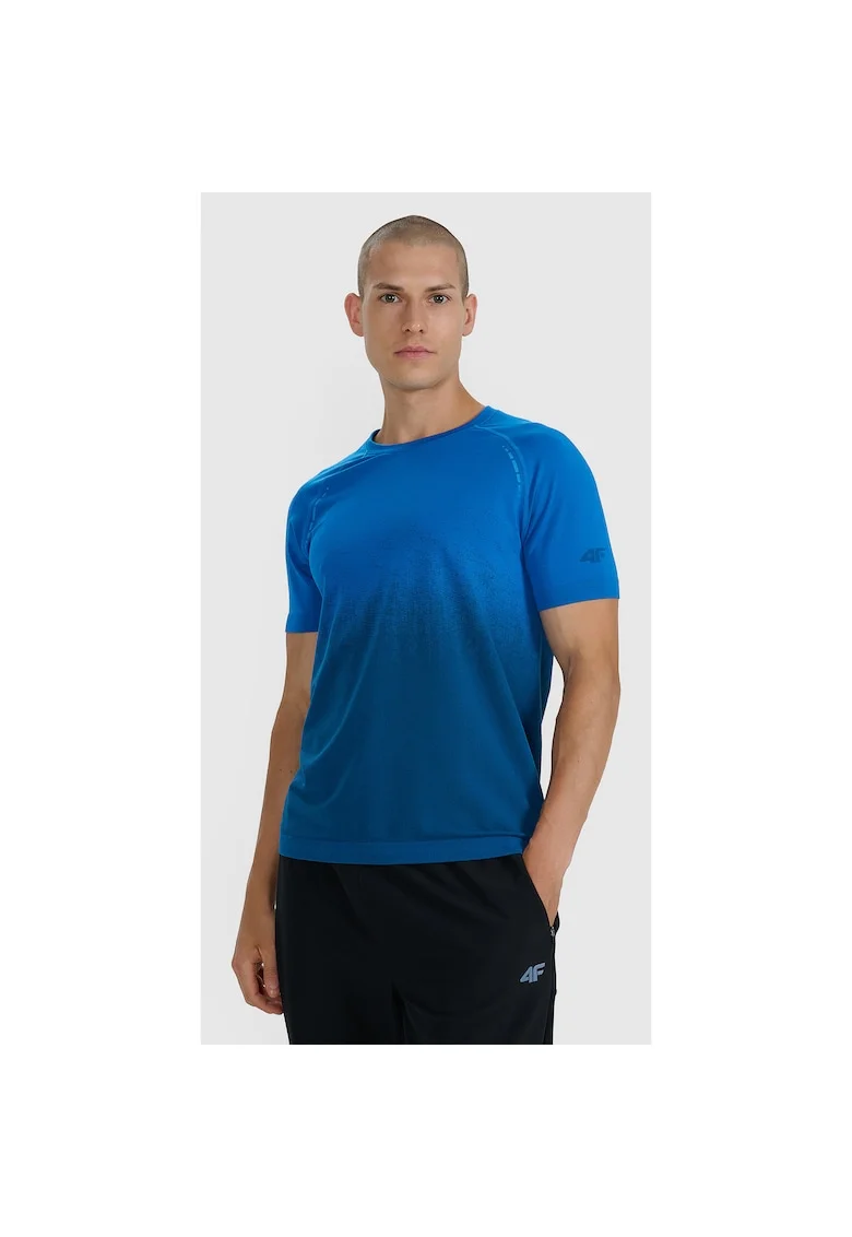 Tricou barbati Trail Running  bleumarin, reflectorizant, Bleumarin inchis