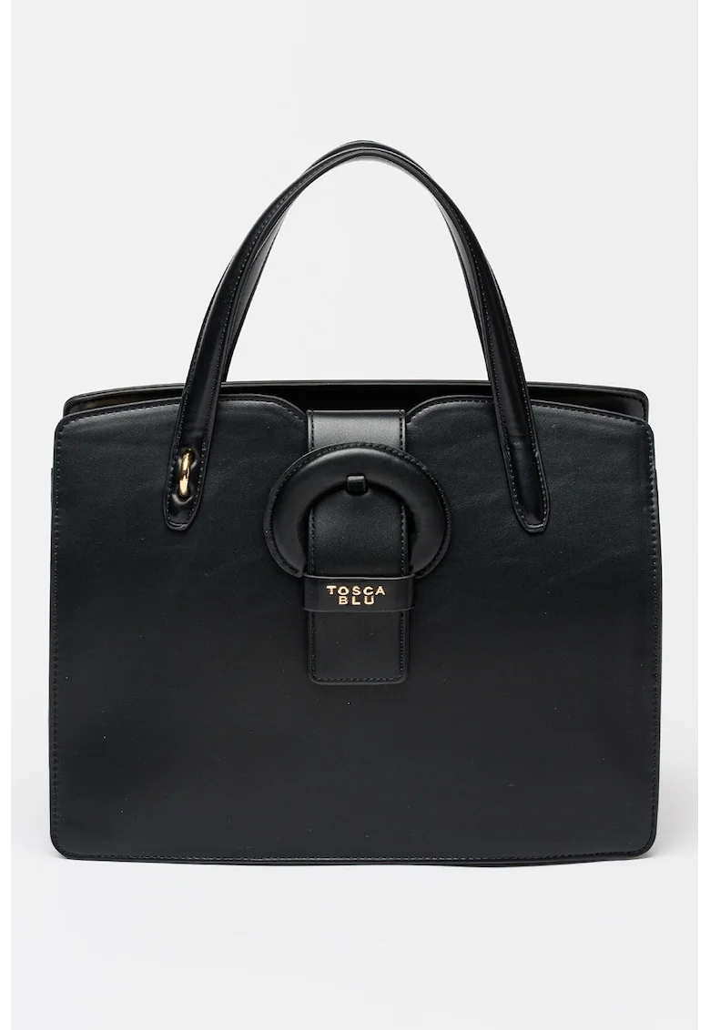 Geanta shopper din piele ecologica, Negru