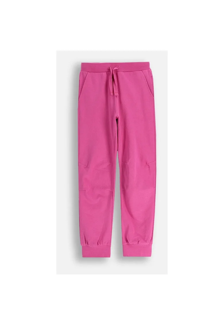 Pantaloni de trening cu model uni si snur in talie