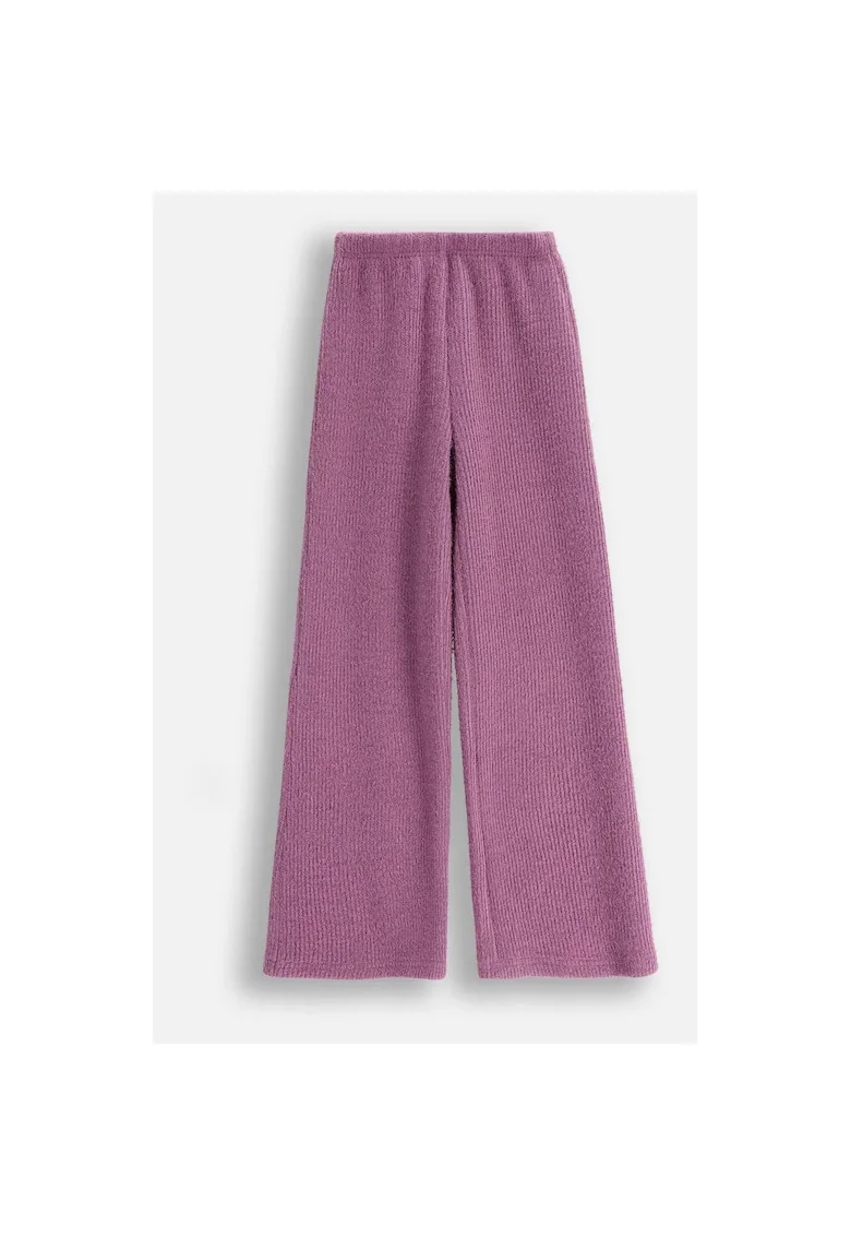 Pantaloni copii,  tricotati, slim fit, violet, pentru fete