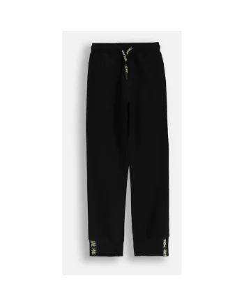Pantaloni de trening cu snur in talie si model text