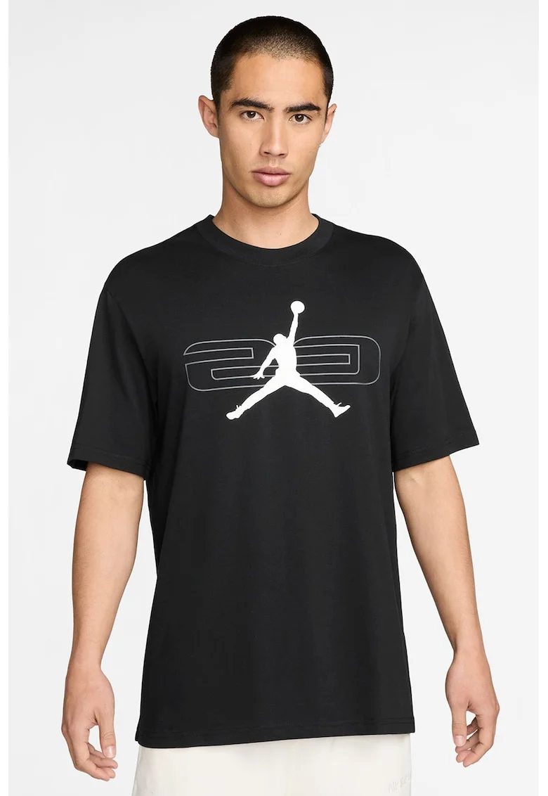Tricou cu decolteu la baza gatului pentru baschet, Alb/Negru