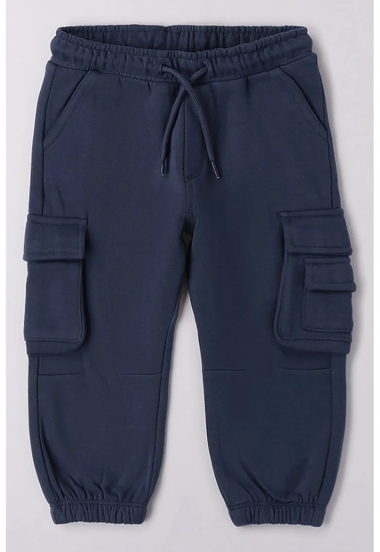 Pantaloni jogger cargo cu snur, Bleumarin