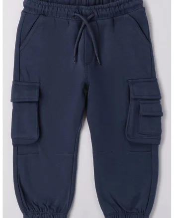 Pantaloni jogger cargo cu snur, Bleumarin
