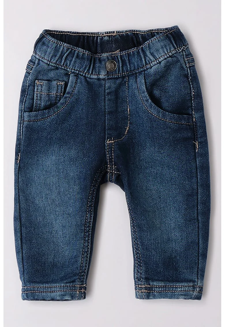 Blugi relaxed fit cu talie elastica, Albastru inchis