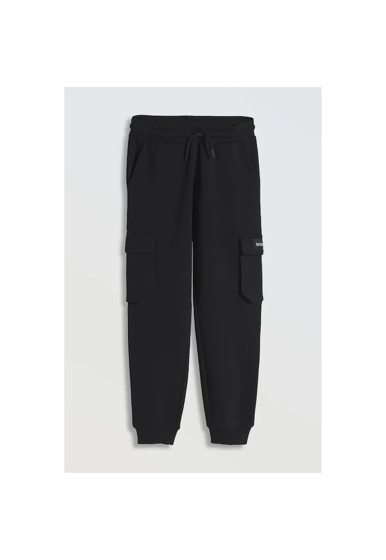 Pantaloni de trening din amestec din bumbac cu buzunare