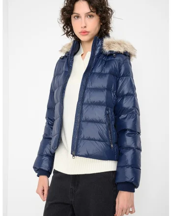 Geaca slim-fit cu umplutura de puf, Albastru inchis