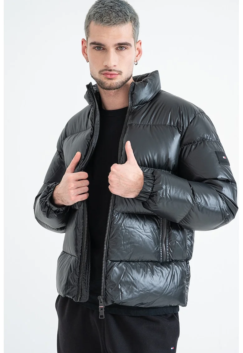Geaca cu aspect matlasat, Negru