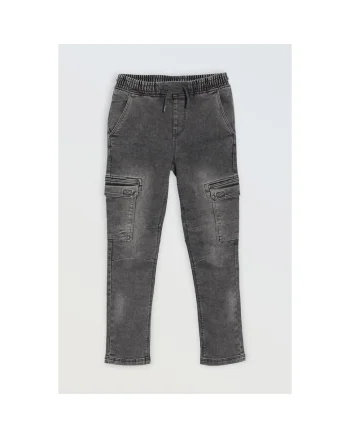 Blugi cu talie elastica si multiple buzunare