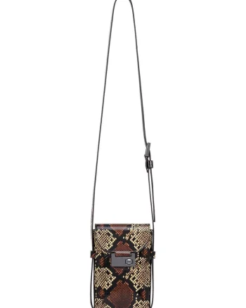 Etui de piele cu animal print si bareta ajustabila, Multicolor