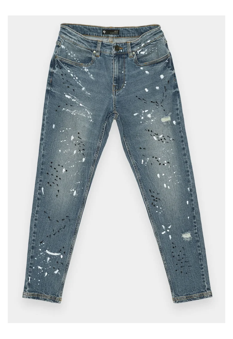 Blugi slim fit cu aspect uzat