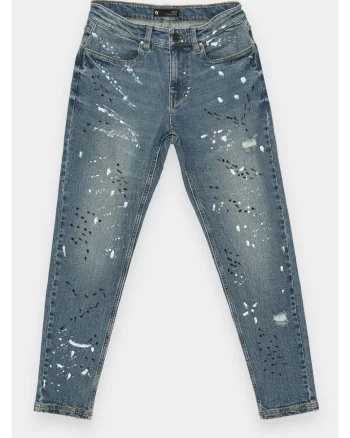 Blugi slim fit cu aspect uzat