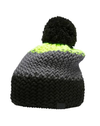 Caciula copii cu pompon,  HJZ22 JCAM006 72N, Acril/Lana,, Verde/Negru