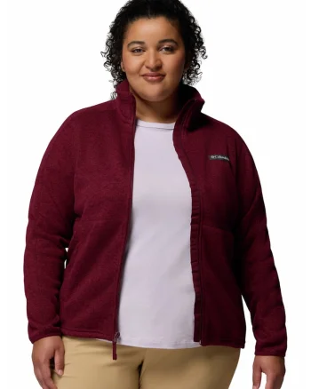 Bluza cu fermoar, pentru trekking, Rosu inchis