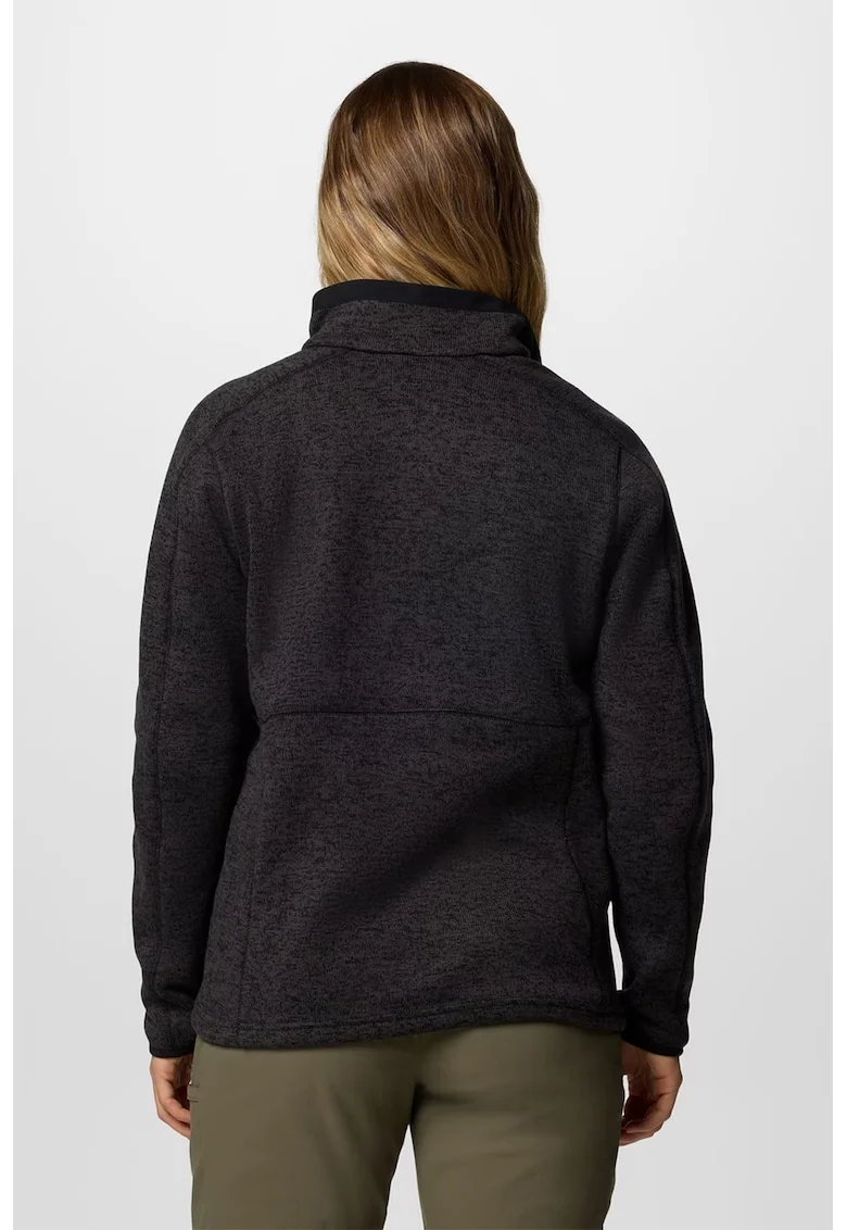 Bluza cu fermoar, pentru trekking, Negru