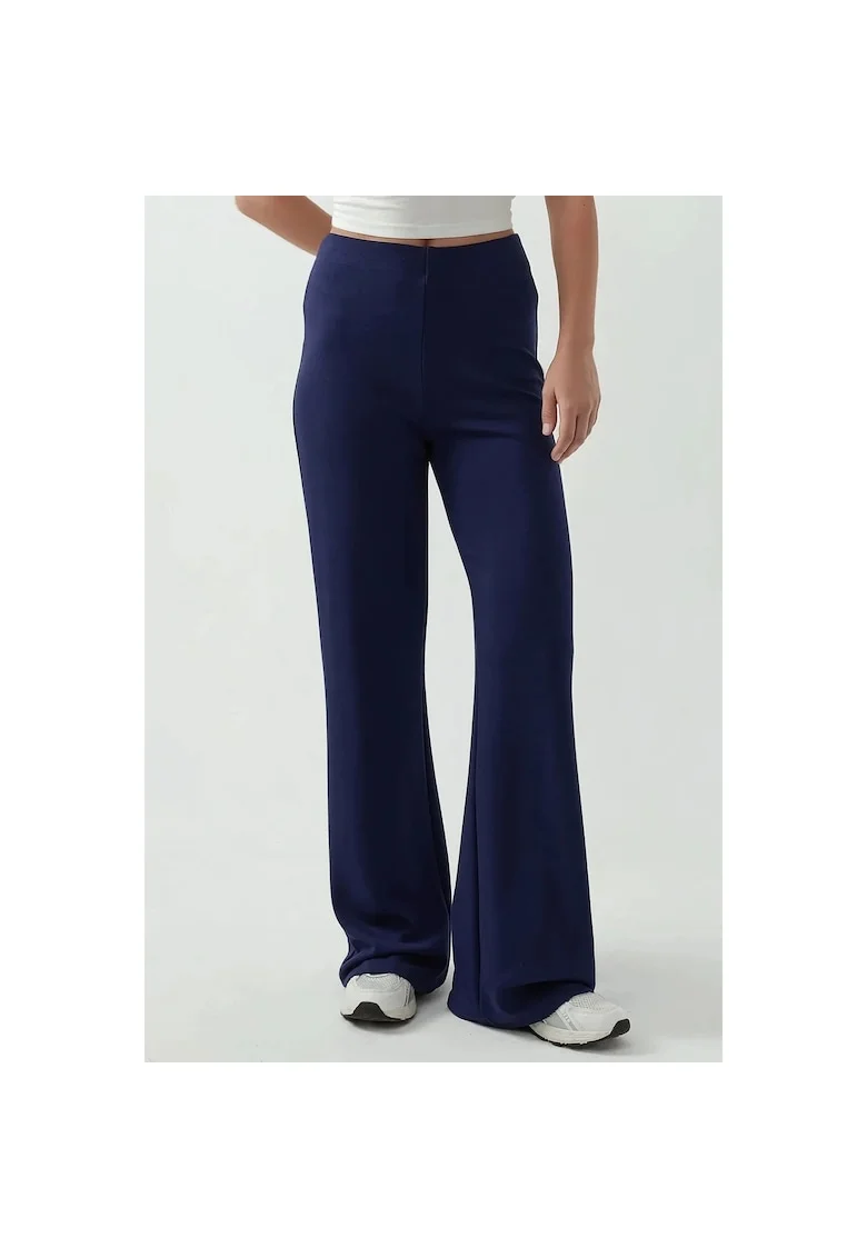 Pantaloni sport dama,  trening, croiala dreapta, bleumarin, textil