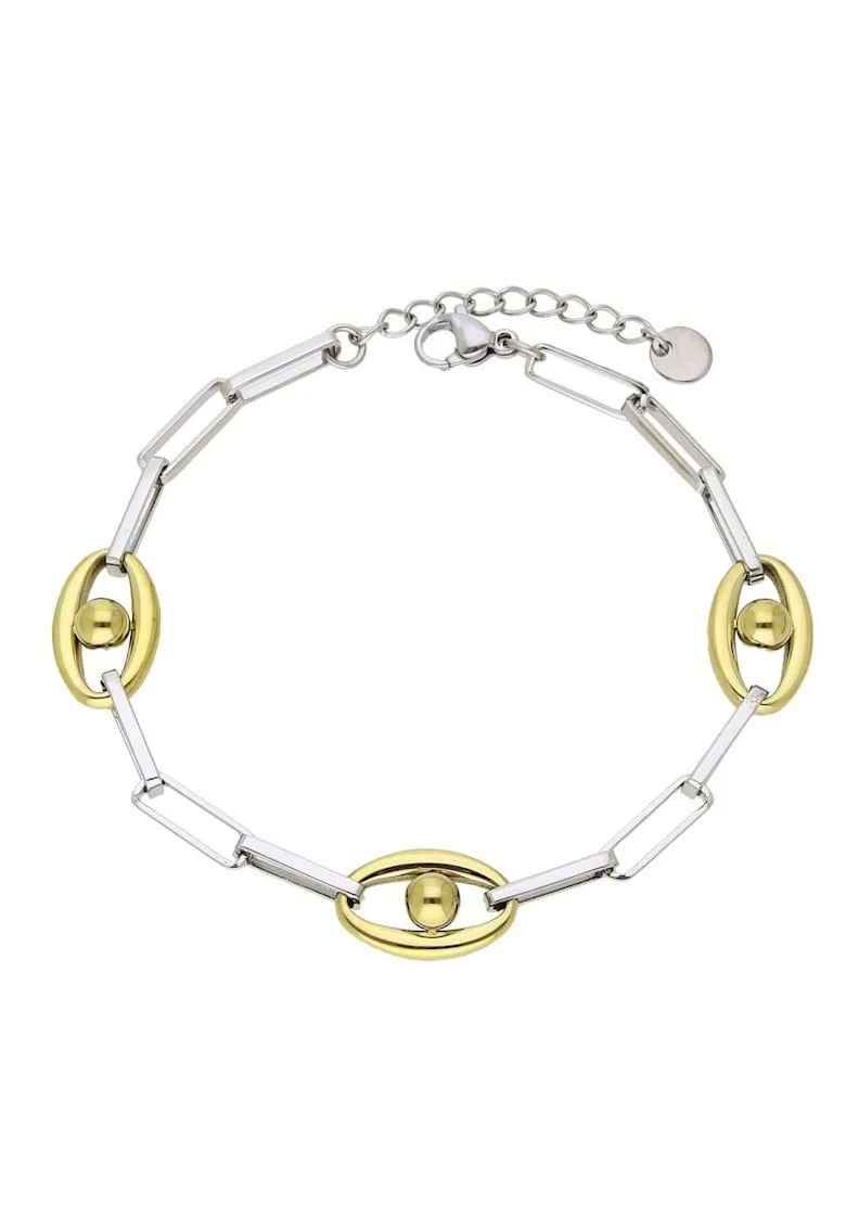 Bratara Bicolora Inox 6061,  Argintiu/Auriu