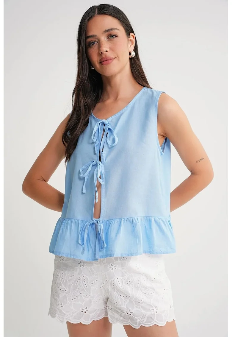 Maiou  volane nod in fata, Albastru, textil, Albastru