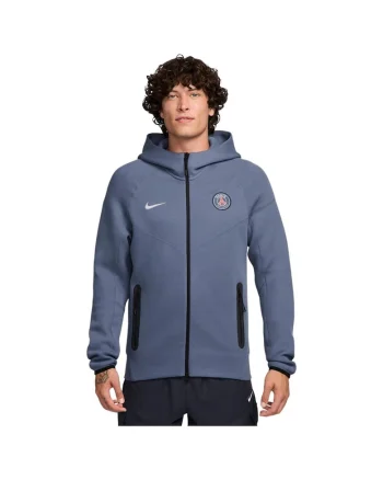 Hanorac cu buzunare si fermoar, pentru fotbal Paris Saint-Germain Tech, Albastru