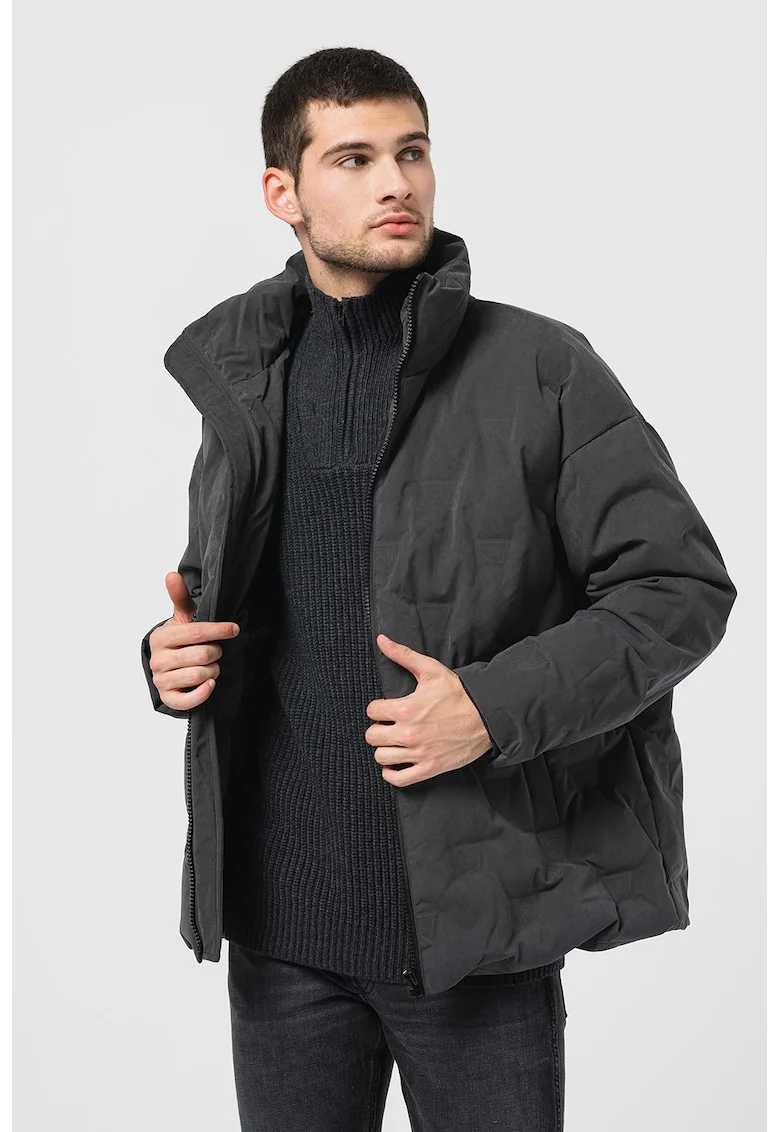 Geaca lejera cu puf si vatelina Brand, Gri inchis
