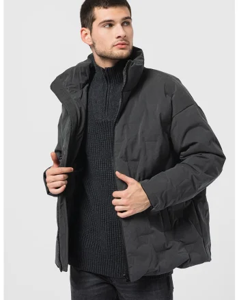 Geaca lejera cu puf si vatelina Brand, Gri inchis