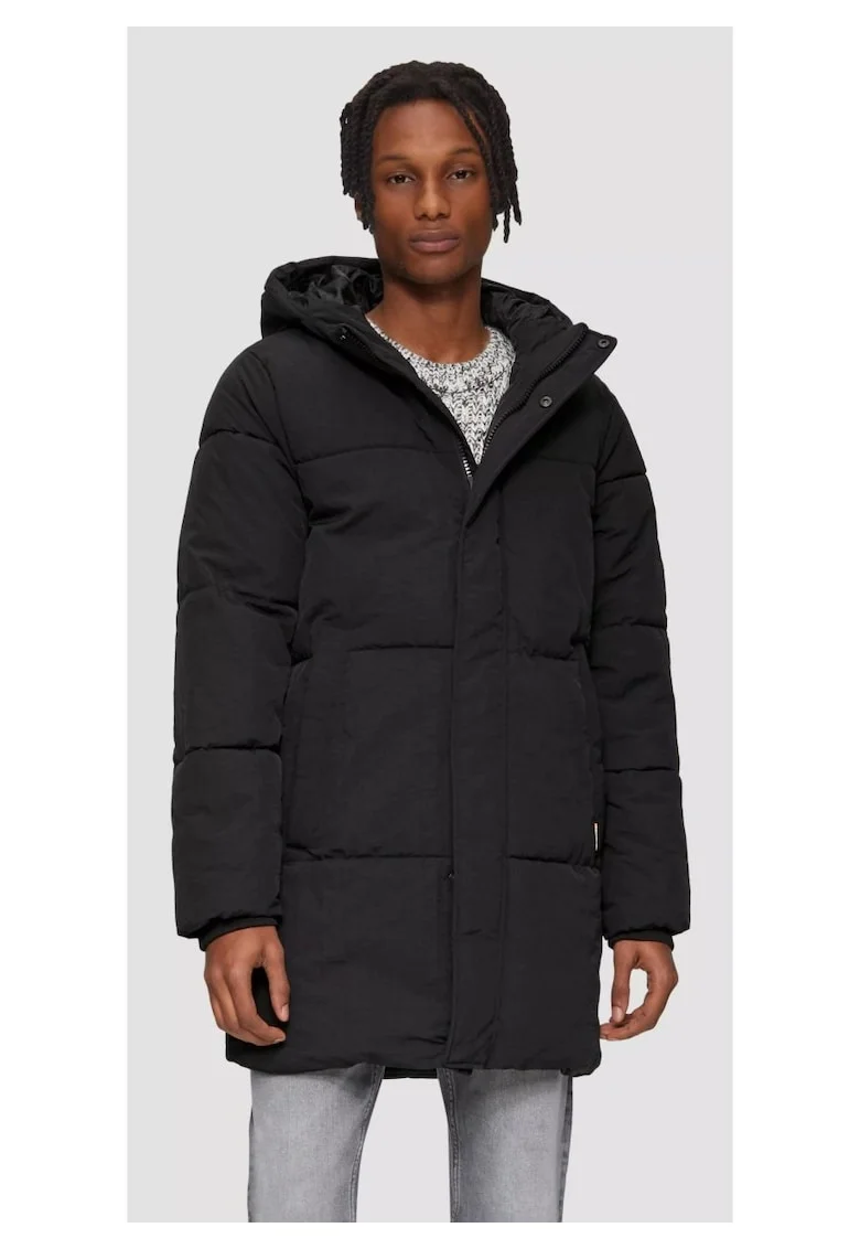 Q/S by s.Oliver Geaca matlasata barbati cu gluga si croiala Regular fit, Negru
