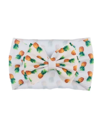 Bentita lata  Model 21 AL 17729 cu fundita cu imprimeu, Fete, Textil, 6-12 luni, Multicolor
