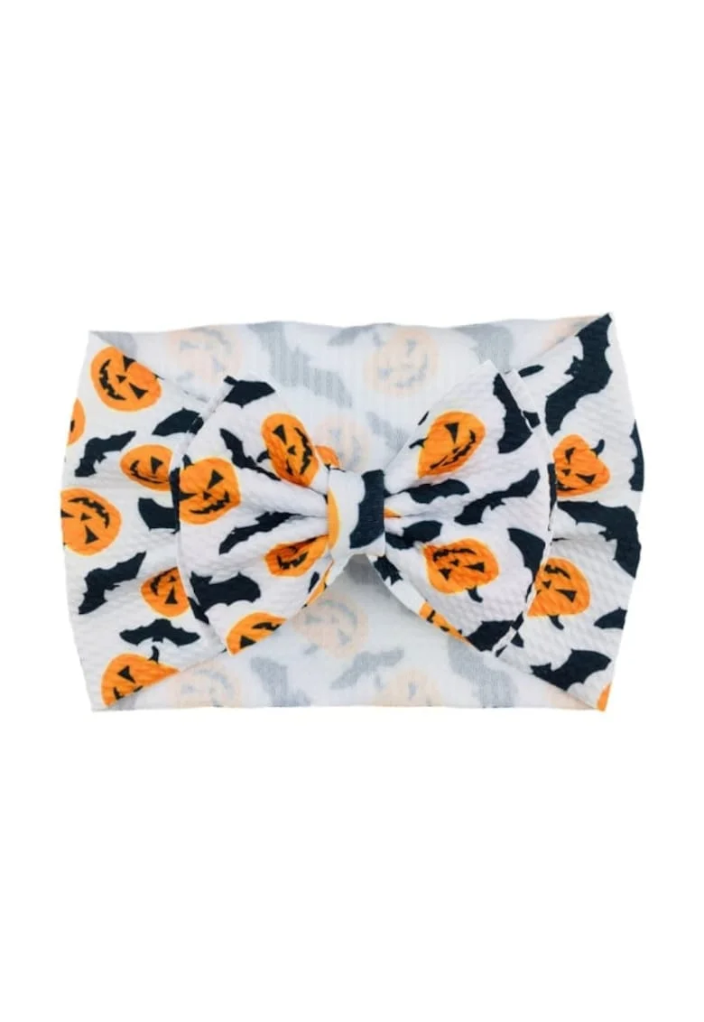 Bentita lata  Model 26 AL 17910 cu fundita cu imprimeu, Fete, Textil, 6-12 luni, Multicolor