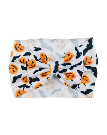 Bentita lata  Model 26 AL 17910 cu fundita cu imprimeu, Fete, Textil, 6-12 luni, Multicolor