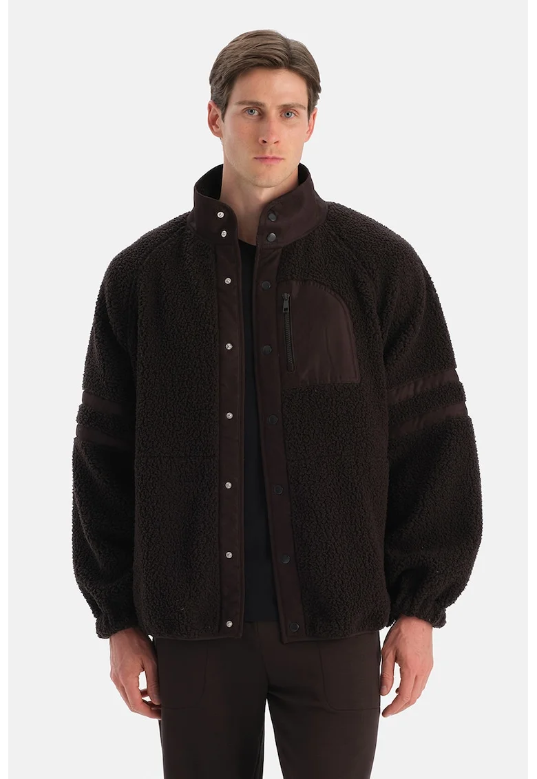 Jacheta cu capse si buzunare, Maro inchis