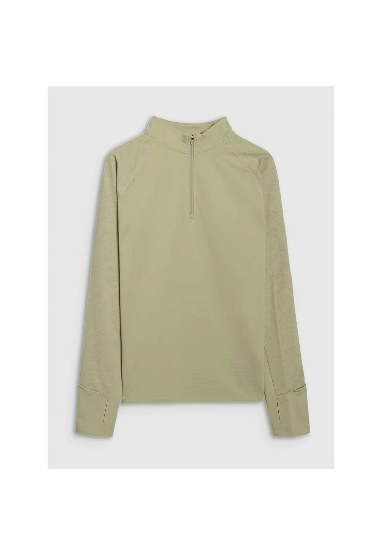 Bluza Alergare Barbati  4FWarm, AW25 - 37945, Verde masliniu