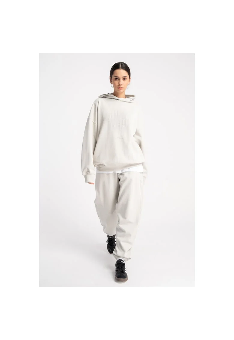 Pantaloni de trening din amestec debumbac cu talie elastica