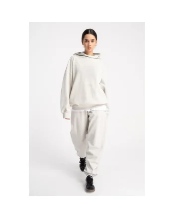 Pantaloni de trening din amestec debumbac cu talie elastica