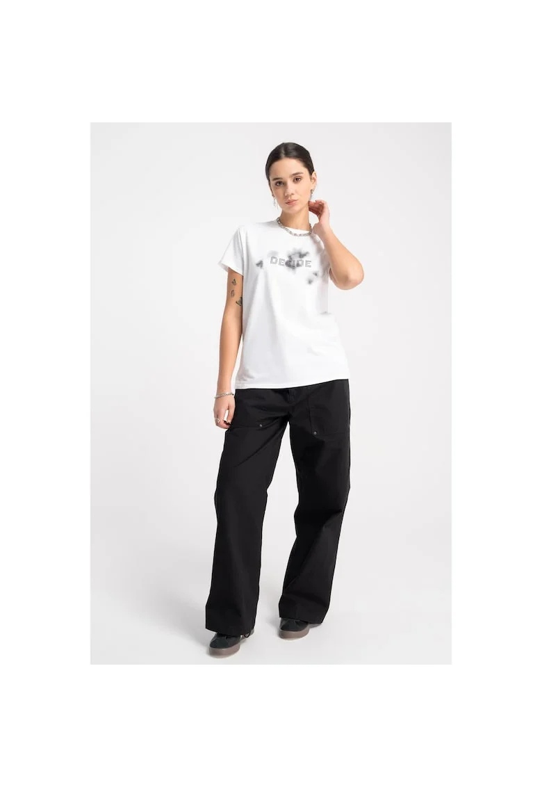 Pantaloni din bumbac cu croiala ampla