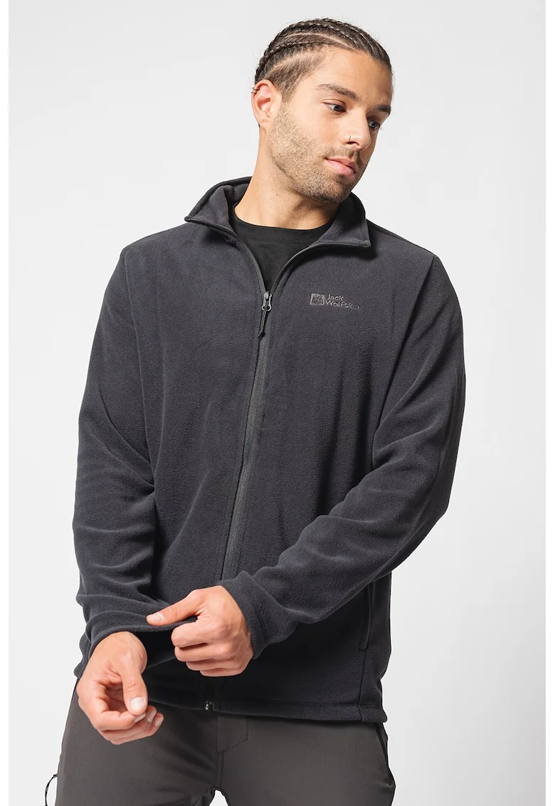 Bluza de trening de fleece, pentru drumetii Taunus, Negru stins