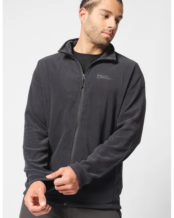 Bluza de trening de fleece, pentru drumetii Taunus, Negru stins